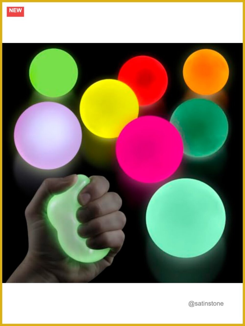 Glow in the Dark Sticky Balls for Ceiling, Soft TPR Squishy Toys, 8 Pack